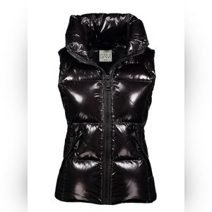 SAM Freedom Glossy Down Puffer Vest - Black in Size S